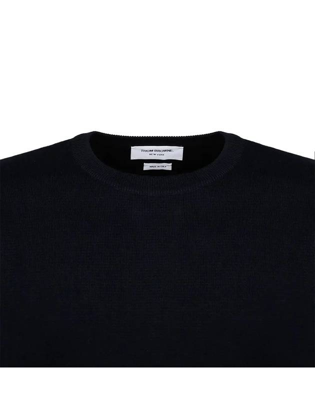 Men's Milan Stitch Armband Crew Neck Knit Top Navy - THOM BROWNE - BALAAN 4