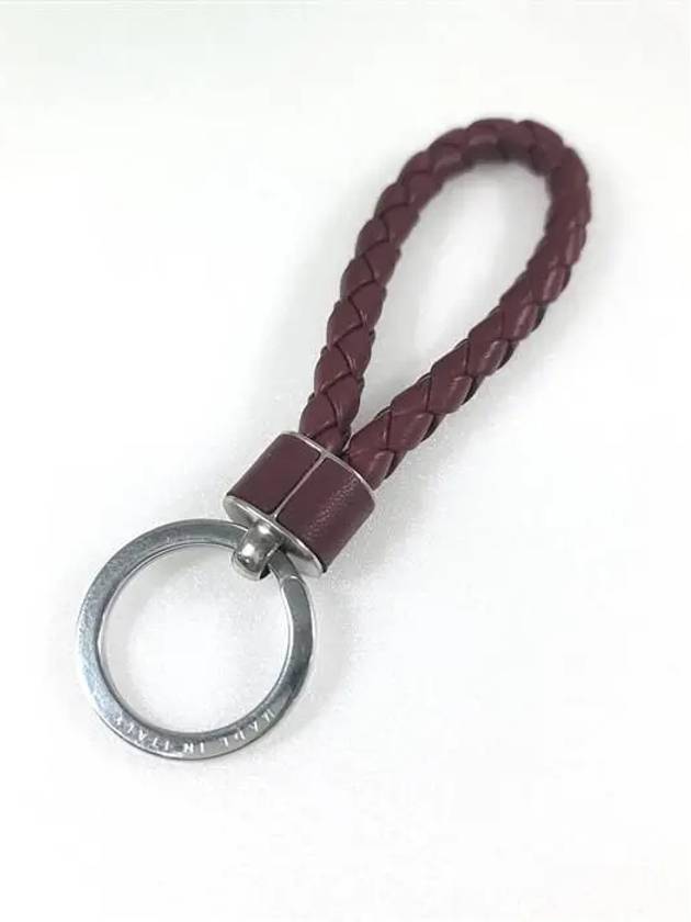 Intrecciato Weaving Leather Key Holder Brown - BOTTEGA VENETA - BALAAN.