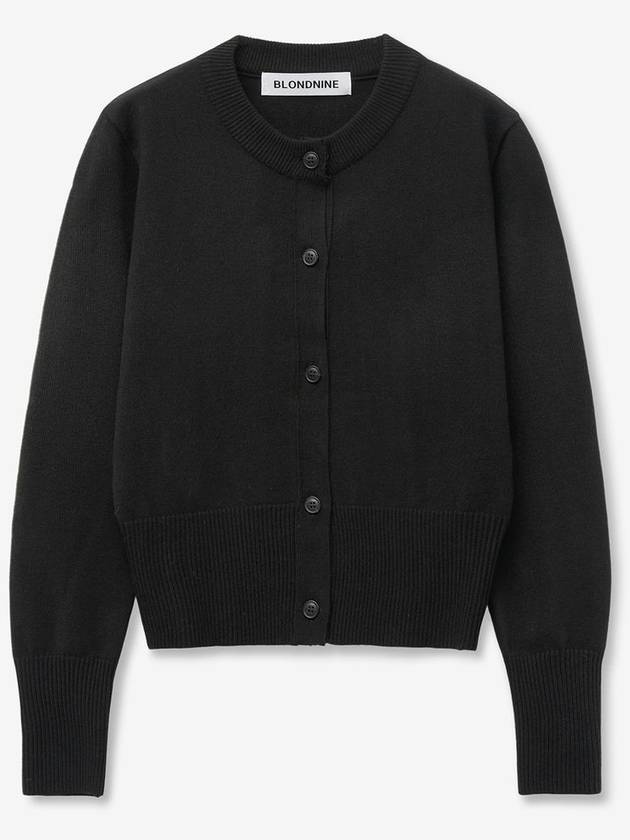 Classic round knit cardigan_black - BLONDNINE - BALAAN 1