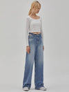 Belt Slit Denim Wide Jeans Blue - RYUL+WAI: - BALAAN 4