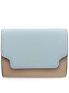 Saffiano Leather Card Wallet Blue - MARNI - BALAAN 1