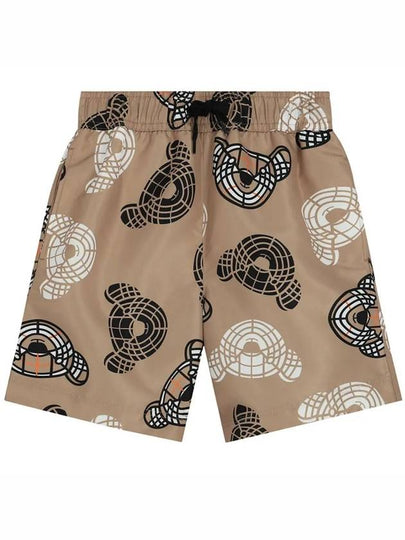 Kids Thomas Bear Cotton Swim Shorts Brown - BURBERRY - BALAAN 2