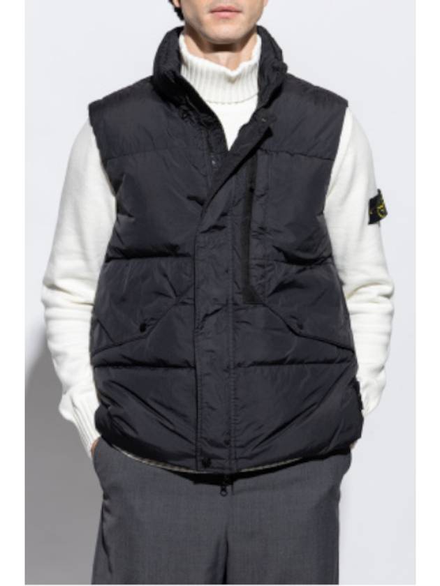 Wappen Patch High Neck Padding Vest Black - STONE ISLAND - BALAAN 6