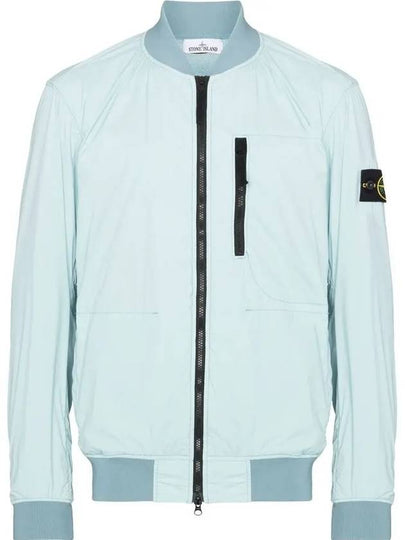 Skin Touch Nylon Garment Dyed Bomber Jacket Aqua - STONE ISLAND - BALAAN 2