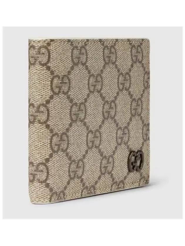 Logo GG Supreme Canvas Half Wallet Beige Ivory - GUCCI - BALAAN 4