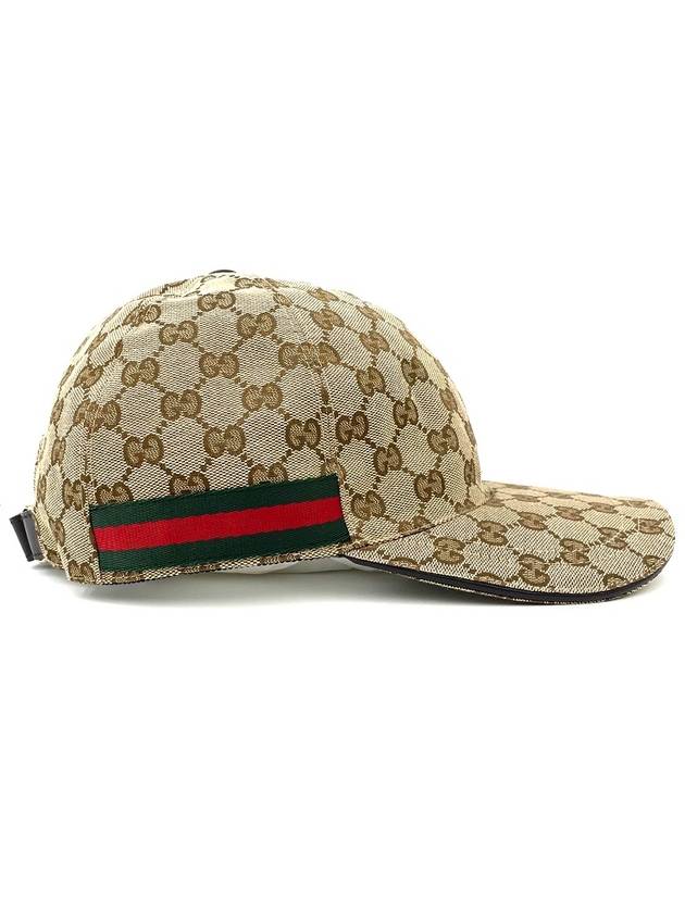 Original GG Web Supreme Canvas Baseball Ball Cap Beige Ebony - GUCCI - BALAAN 4