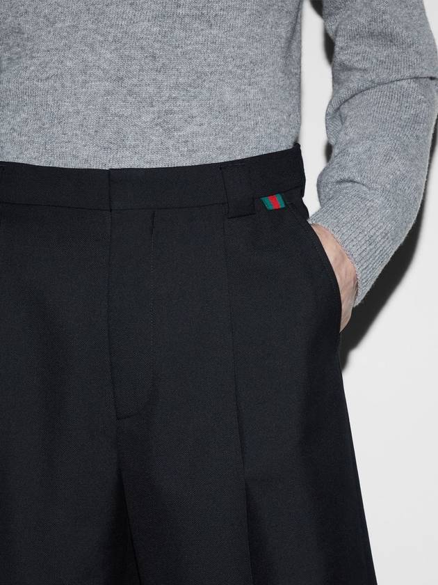 Web Wool Blend Shorts Black - GUCCI - BALAAN 6