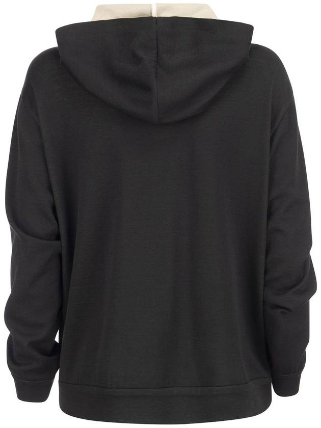 Women's Monilli French Terry Zip-Up Hoodie Black - BRUNELLO CUCINELLI - BALAAN 3