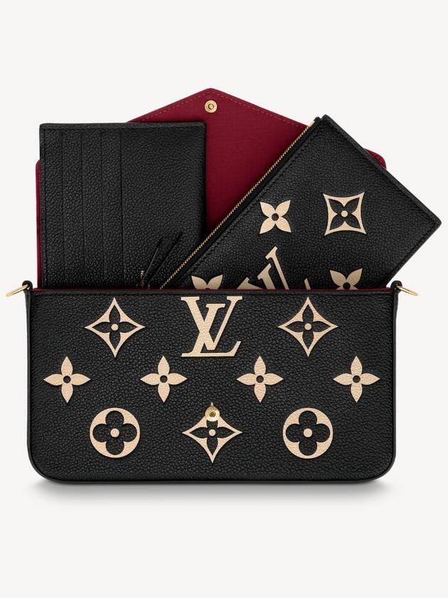 Felicie Pochette Monogram Cross Bag Black - LOUIS VUITTON - BALAAN.