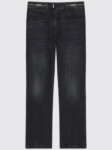 Jeans Givenchy in denim di cotone con cinta metallica - GIVENCHY - BALAAN 1