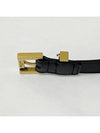 Grain Leather Monogram Buckle Belt Black - SAINT LAURENT - BALAAN 10