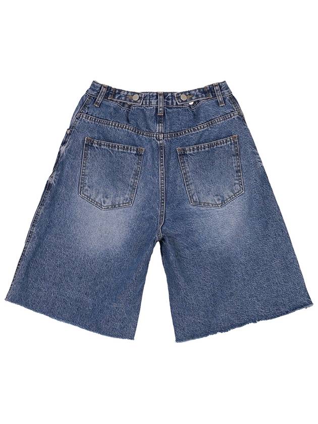 Cutting Washing Bermuda Denim Pants Blue - HIGH SCHOOL DISCO - BALAAN 3