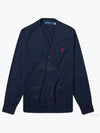 V-Neck Embroidery Logo Cardigan Navy - POLO RALPH LAUREN - BALAAN 2