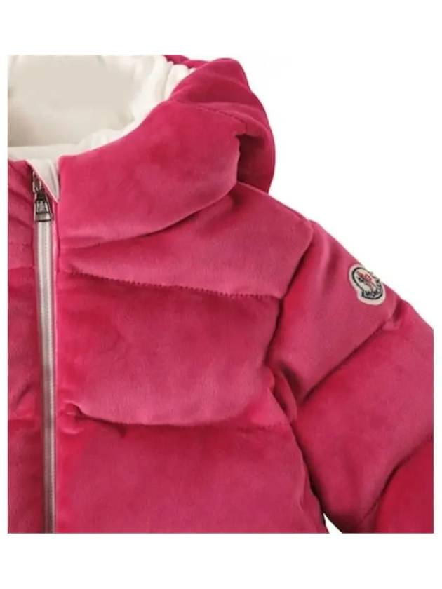 Moncler Baby DAOS Pink Velvet Hooded Down Jacket - MONCLER - BALAAN 2