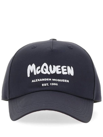 Graffiti Logo Printing Ball Cap Pink Navy - ALEXANDER MCQUEEN - BALAAN 2