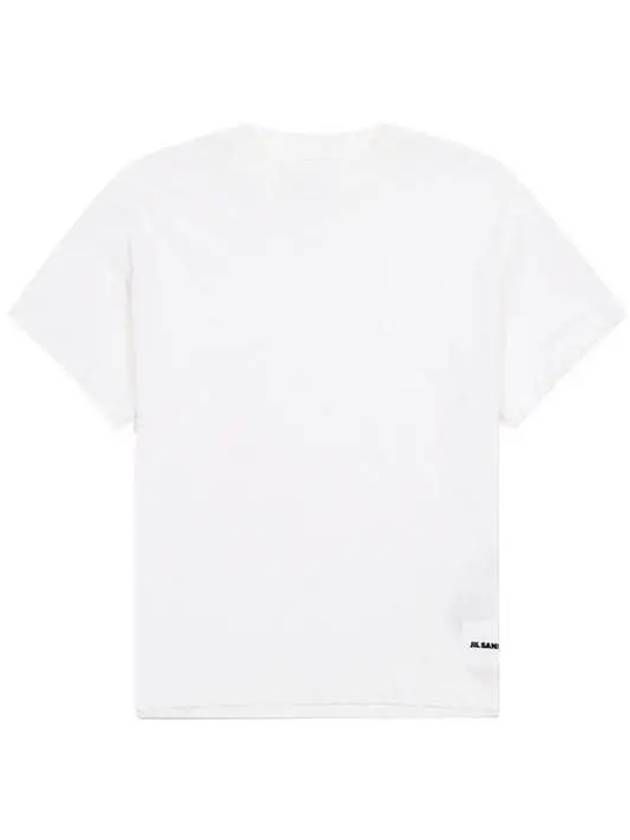 Logo Label Cotton 3 Pack Short Sleeve T-Shirt White - JIL SANDER - BALAAN 2