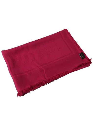 Logomania Stole Wool Silk Scarf Muffler Pink 33701Y 3 - BVLGARI - BALAAN 1