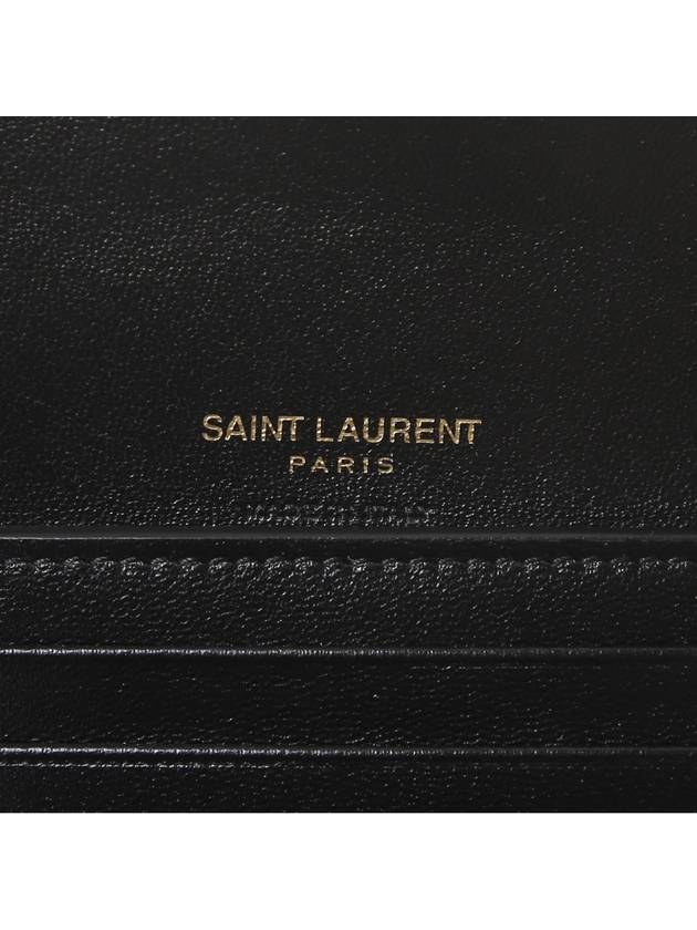 Monogram Cassandra Matelasse Half Wallet Black - SAINT LAURENT - BALAAN 6