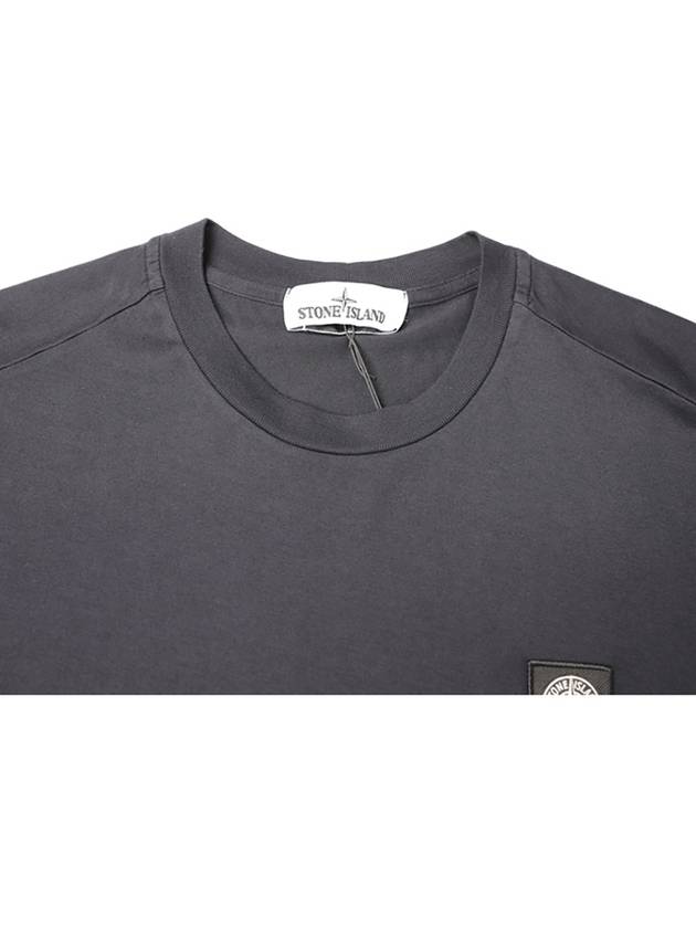 Logo Patch Short Sleeve T-Shirt Navy - STONE ISLAND - BALAAN 5