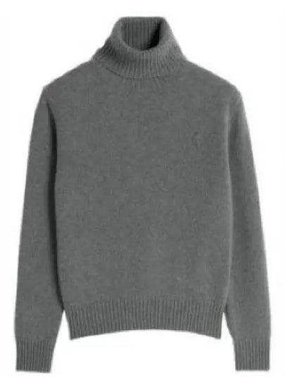 Cashmere Knit Turtleneck Light Grey - AMI - BALAAN 2