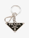 Triangle Logo Metal Keychain Black - PRADA - BALAAN 3