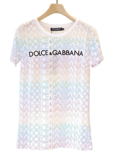 Women's Logo Short Sleeve TShirt White FBH32Z G78BF HZH49 - DOLCE&GABBANA - BALAAN 1