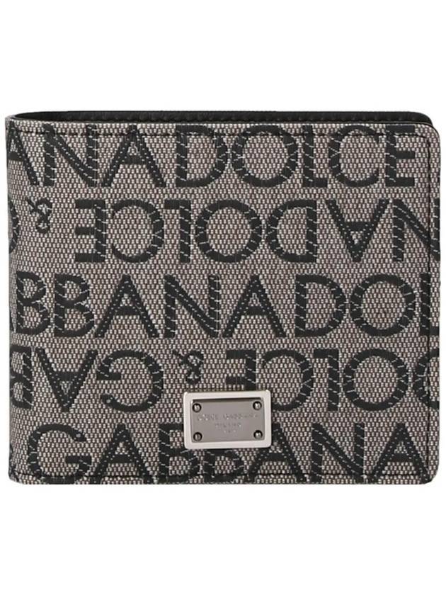 logo jacquard bifold wallet brown - DOLCE&GABBANA - BALAAN 1