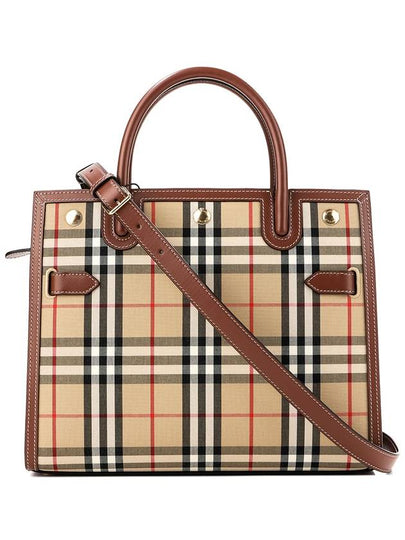 Small Vintage Check Title Tote Bag Beige - BURBERRY - BALAAN 2