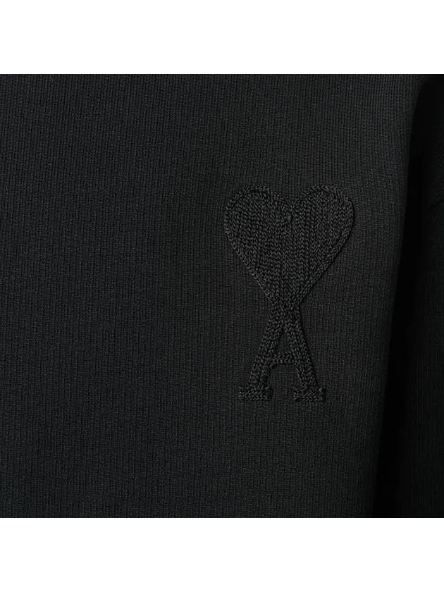 Men's Heart Embroidered Logo Sweatshirt Black - AMI - BALAAN 7