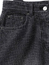 Damage Striped Wide Jeans Black - NOIRER FOR WOMEN - BALAAN 7