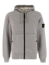 Wappen Patch Cotton Zip Up Hoodie Melange Grey - STONE ISLAND - BALAAN 2