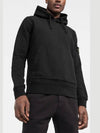 Wappen Patch Cotton Fleece Hoodie Black - STONE ISLAND - BALAAN 5