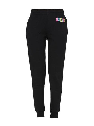 Women's 3D Logo Print Track Pants Black - MOSCHINO - BALAAN 1