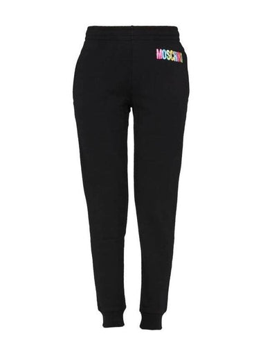 Women's 3D Logo Print Track Pants Black - MOSCHINO - BALAAN 1