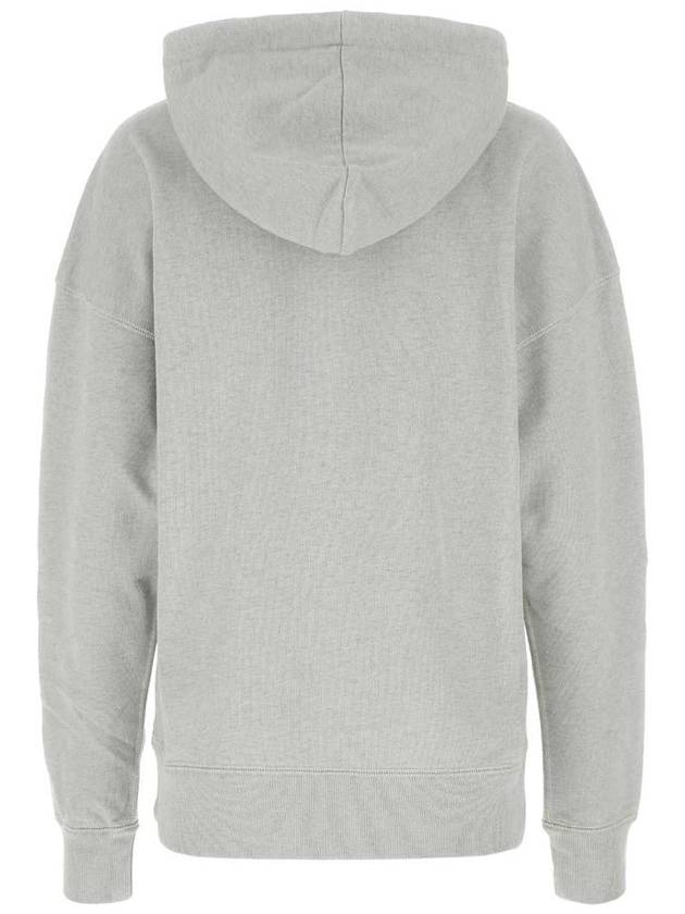 Logo Print Cotton Blend Hooded Top Gray - ISABEL MARANT ETOILE - BALAAN 3