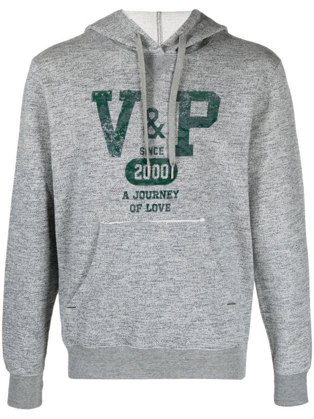 Hooded Sweatshirt GMP01224P001354 60485 MELANGE GRAY DARK GREEN - GOLDEN GOOSE - BALAAN 2