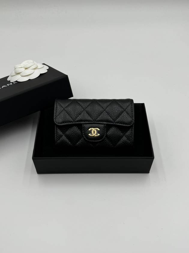 Classic Grained Calfskin Card Wallet Black - CHANEL - BALAAN 2