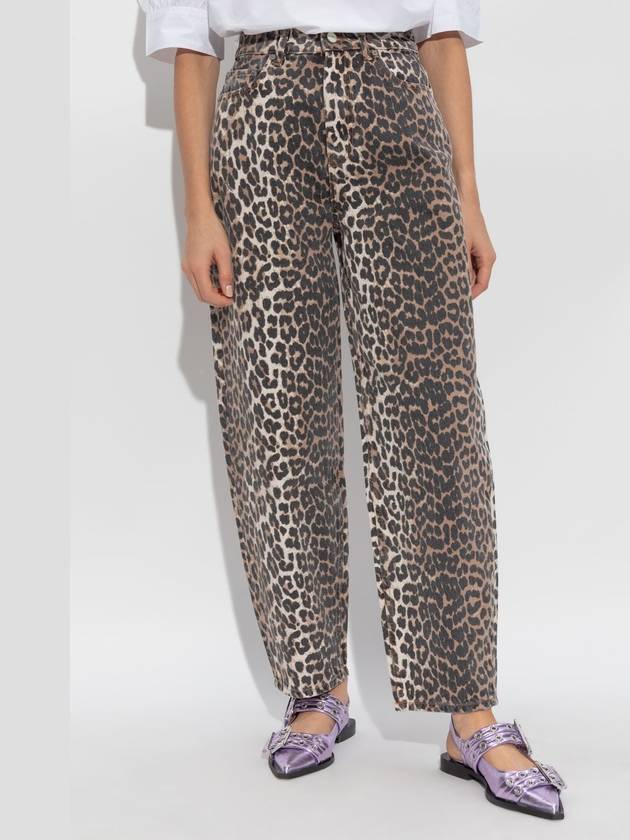 Ganni Animal Print Trousers, Women's, Brown - GANNI - BALAAN 3