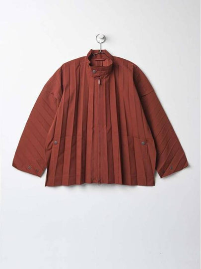 High Neck Zip Up Jacket Brown - ISSEY MIYAKE - BALAAN 2