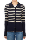 Striped Collar Cardigan Dark Navy - A.P.C. - BALAAN 3