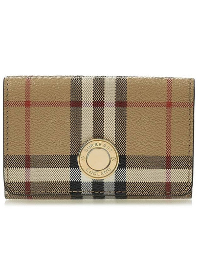 Vintage Check Leather Small Folding Wallet Archive - BURBERRY - BALAAN 2