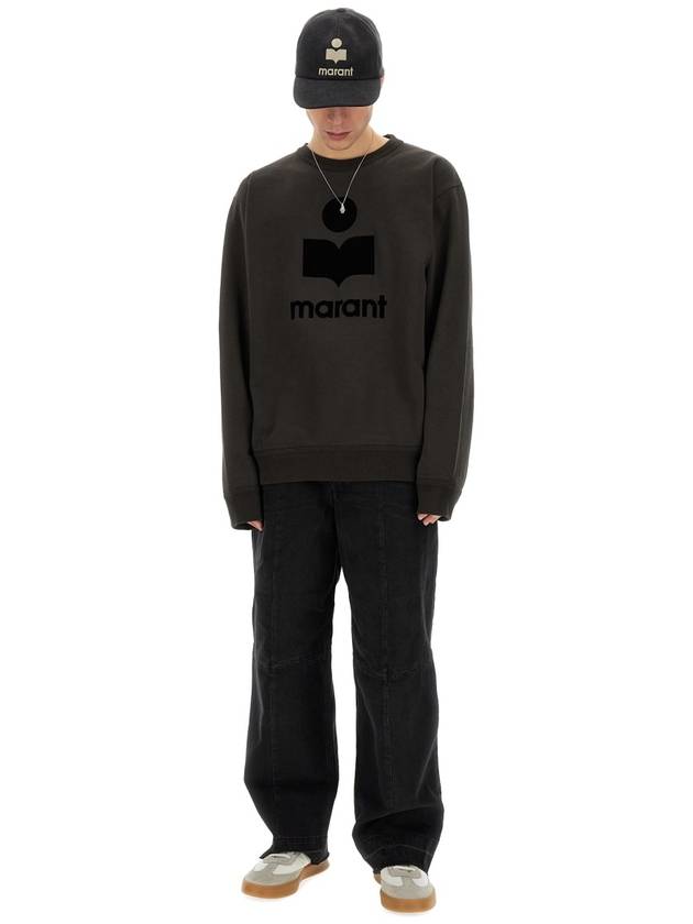 Mikoy Big Logo Cotton Sweatshirt Faded Black - ISABEL MARANT - BALAAN 3