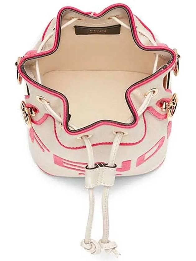 Roma Mon Treso Mini Canvas Bucket Bag Beige - FENDI - BALAAN 4