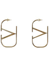 Women's V Logo Signature Earrings Gold - VALENTINO - BALAAN 2