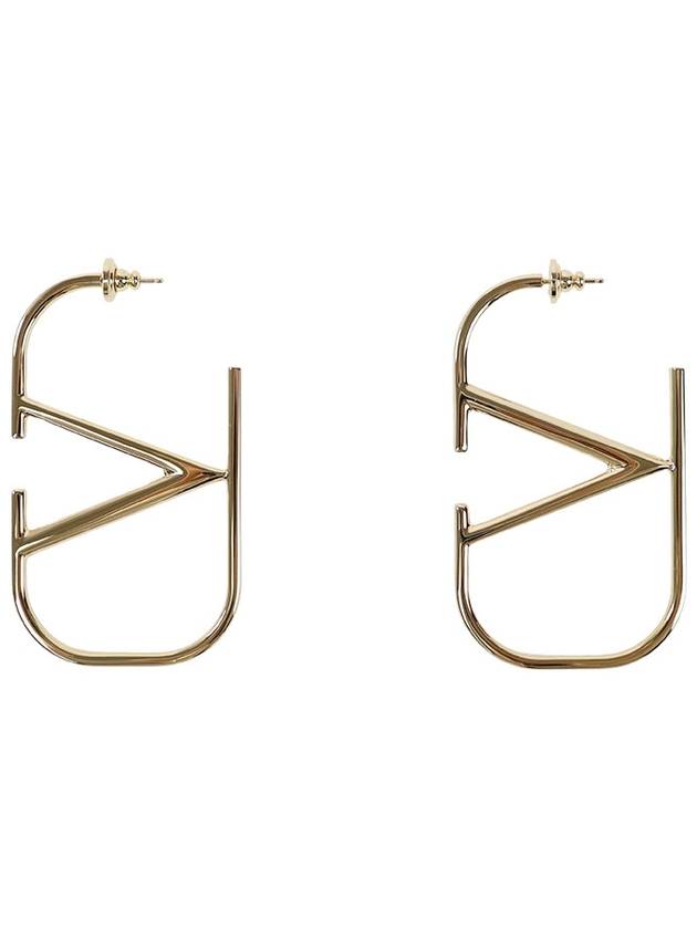 Women's V Logo Signature Earrings Gold - VALENTINO - BALAAN 2