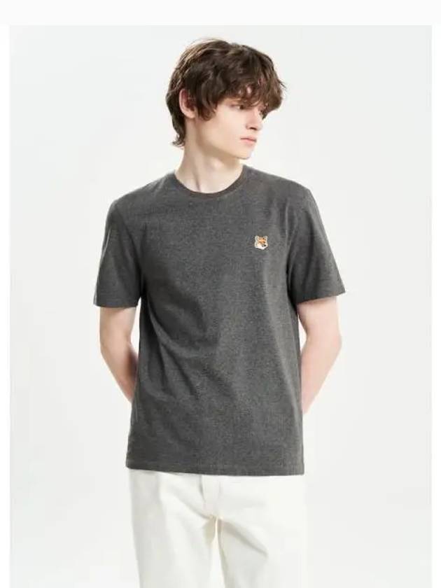 Men s Foxhead Patch Regular T Shirt Dark Gray Melange Domestic Product - MAISON KITSUNE - BALAAN 1