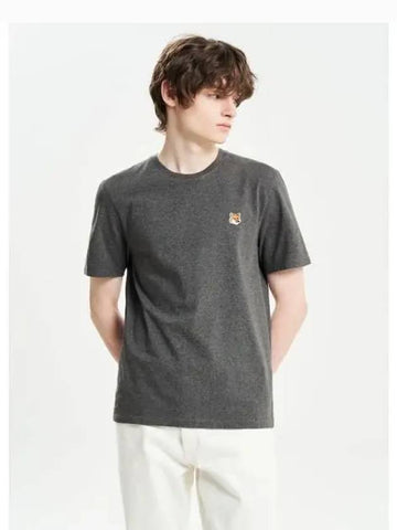 Men s Foxhead Patch Regular T Shirt Dark Gray Melange Domestic Product GM0024021422033 - MAISON KITSUNE - BALAAN 1