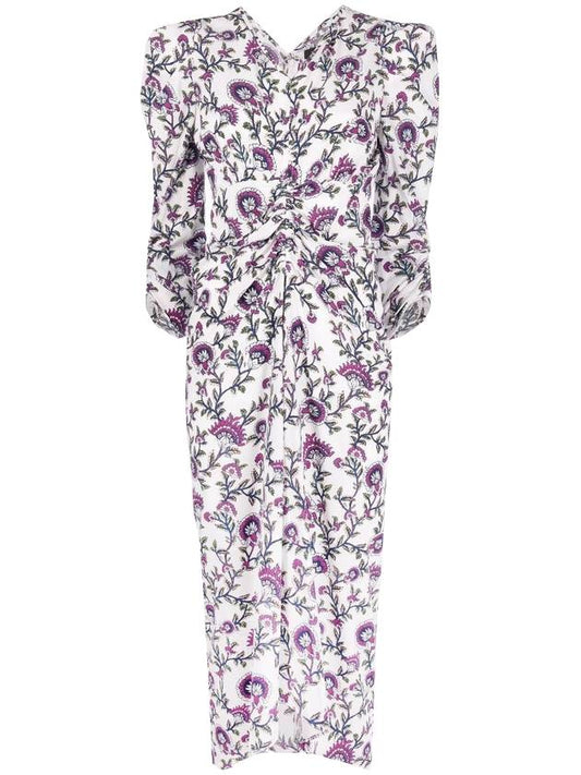 Albi Floral Silk Midi Dress - ISABEL MARANT - BALAAN 1