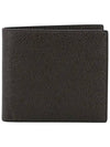 Pebble Grain Leather Half Wallet Dark Brown - THOM BROWNE - BALAAN 2