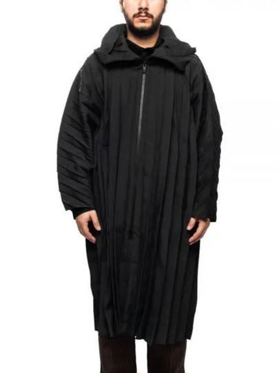 Edge Long Hooded Jacket Black - ISSEY MIYAKE - BALAAN 2